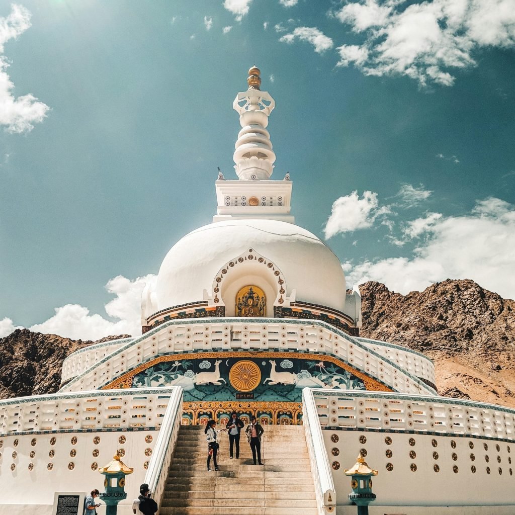 Shanti Stupa in Leh Ladakh, a must-visit spot on the Leh Nubra Pangong Kargil Tour